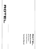 Rotel RX-400A - Technical manual